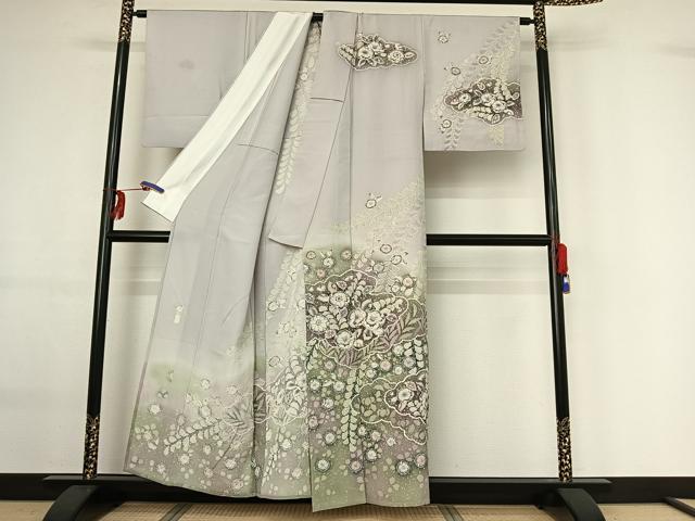 平和屋着物▽訪問着 単衣 作家物 絞り 辻が花 正絹 逸品 AABG0205jh