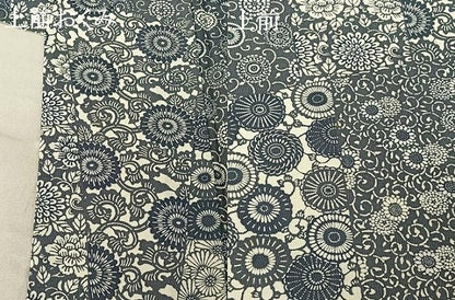 平和屋着物▽上質な小紋 単衣 型染め 花唐草文 正絹 逸品 AABG0208jh
