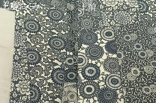 平和屋着物▽上質な小紋 単衣 型染め 花唐草文 正絹 逸品 AABG0208jh