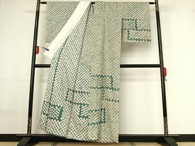 平和屋着物▽訪問着 単衣 総絞り 横段文 西武百貨店扱い 正絹 逸品 AABG0209jh