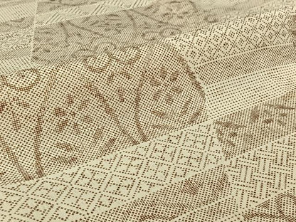 平和屋着物▽上質な小紋 単衣 横段花文 正絹 逸品 AABG0212jh