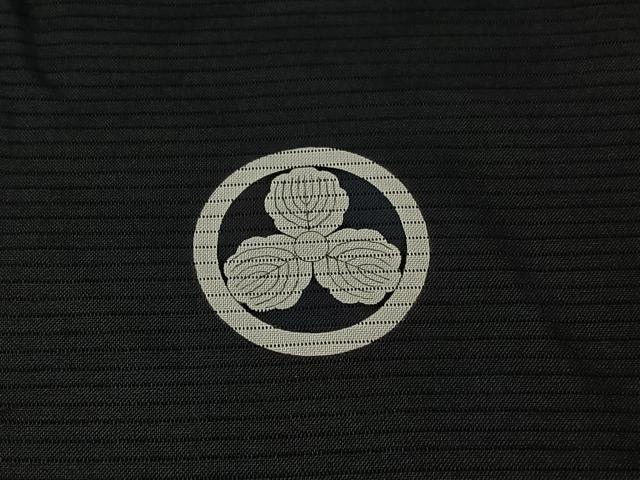平和屋着物▽男性　羽織　黒紋付　スリーシーズン　春夏秋　塵除け　暗黒色　正絹　逸品　AABG0215jh