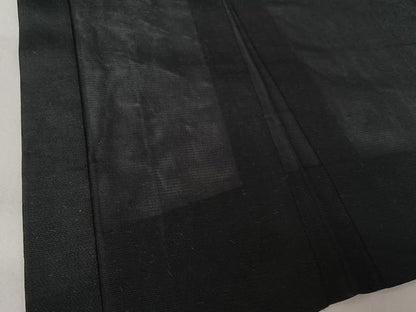 平和屋着物▽男性 羽織 黒紋付 スリーシーズン 春夏秋 塵除け 暗黒色 正絹 逸品 AABG0216jh