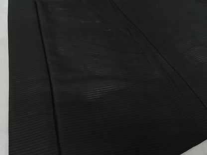 平和屋着物▽男性　羽織　黒紋付　スリーシーズン　春夏秋　塵除け　暗黒色　正絹　逸品　AABG0217jh