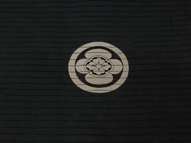 平和屋着物▽男性　羽織　黒紋付　スリーシーズン　春夏秋　塵除け　暗黒色　正絹　逸品　AABG0217jh