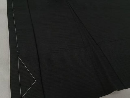 平和屋着物▽男性 羽織 黒紋付 スリーシーズン 春夏秋 塵除け 暗黒色 正絹 逸品 AABG0218jh