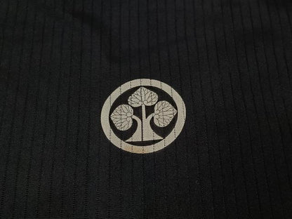 平和屋着物▽男性 羽織 黒紋付 スリーシーズン 春夏秋 塵除け 暗黒色 正絹 逸品 AABG0220jh