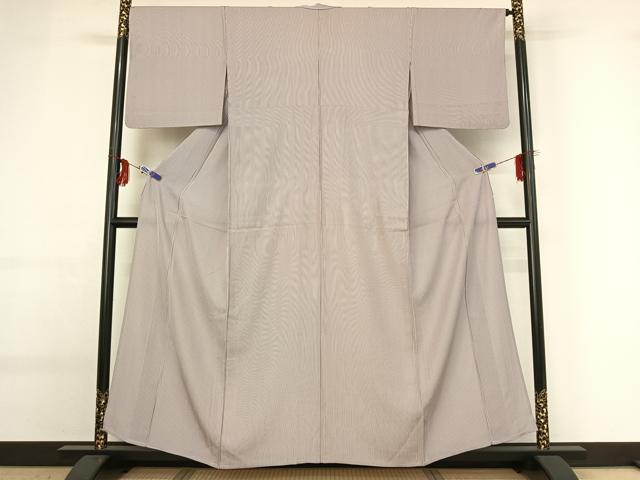 平和屋着物▽上質な小紋 単衣 縞 正絹 逸品 AABG0224jh