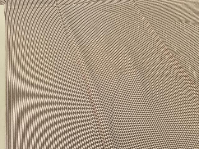 平和屋着物▽上質な小紋 単衣 縞 正絹 逸品 AABG0224jh