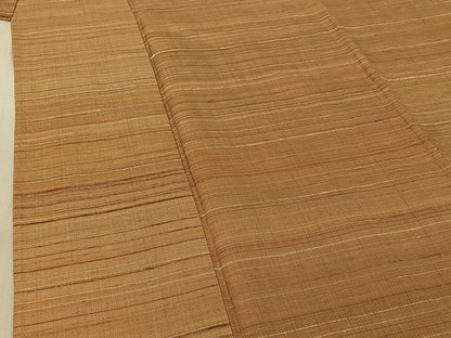 平和屋着物▽上質な紬　単衣　横段文　正絹　逸品　AABG0226jh