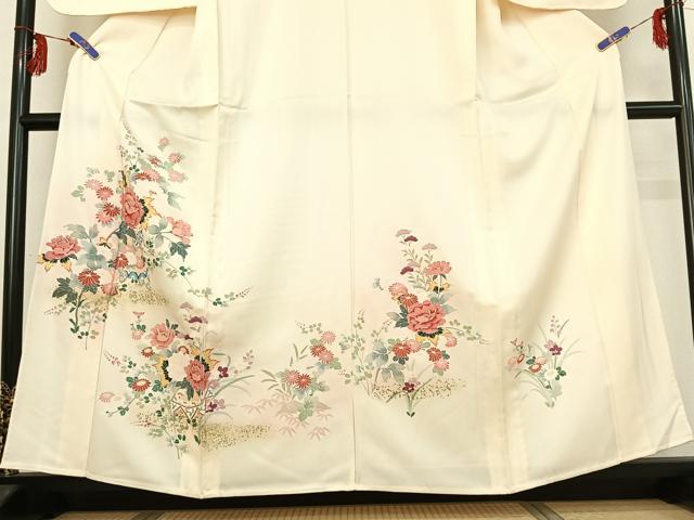 平和屋着物▽訪問着 単衣 中国三大刺繍 相良刺繍 飾花文 金銀彩 正絹 逸品 AABG0227jh