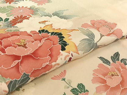 平和屋着物▽訪問着 単衣 中国三大刺繍 相良刺繍 飾花文 金銀彩 正絹 逸品 AABG0227jh