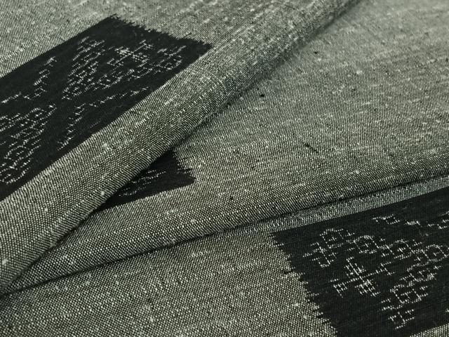平和屋着物▽上質な紬 単衣 横段文 三越扱い 正絹 逸品 AABG0233jh