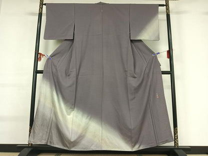 平和屋着物▽松尾光琳　訪問着　無双　絽袷　絽×絽　霞文　暈し染め　銀彩　正絹　逸品　AABG0234jh