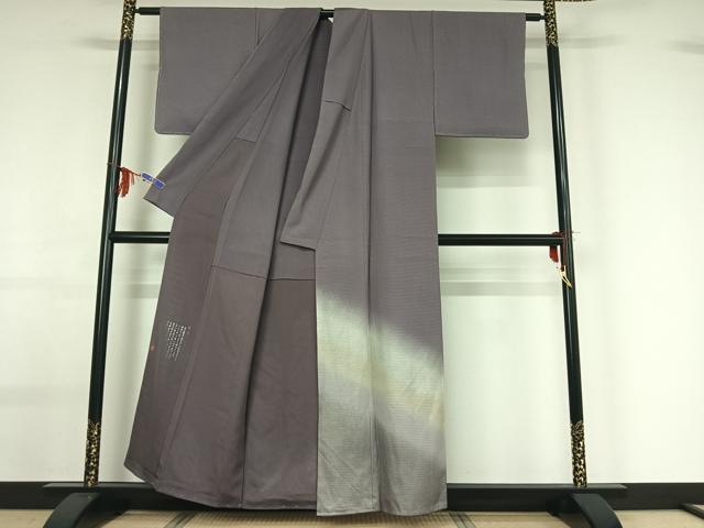 平和屋着物▽松尾光琳　訪問着　無双　絽袷　絽×絽　霞文　暈し染め　銀彩　正絹　逸品　AABG0234jh