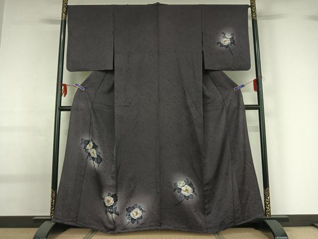 平和屋着物▽訪問着 単衣 枝花文 暈し染め 金銀彩 正絹 逸品 AABG0237jh