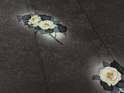 平和屋着物▽訪問着 単衣 枝花文 暈し染め 金銀彩 正絹 逸品 AABG0237jh