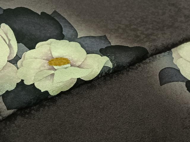 平和屋着物▽訪問着 単衣 枝花文 暈し染め 金銀彩 正絹 逸品 AABG0237jh