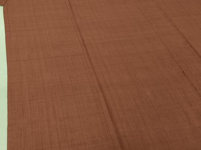 平和屋着物▽本場結城紬 重要無形文化財 単衣 小豆色 証紙付き 正絹 逸品 AABG0241jh