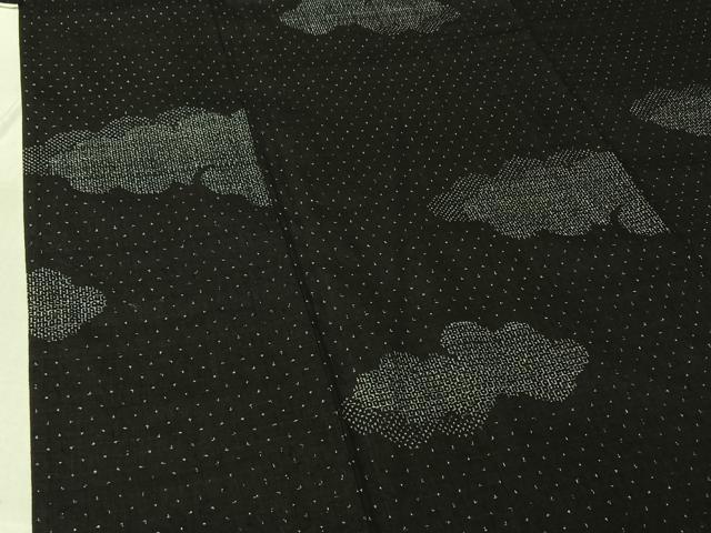 平和屋着物▽本場結城紬 重要無形文化財 単衣 100亀甲 雲取り文 正絹 逸品 AABG0243jh