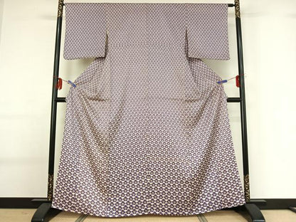 平和屋着物▽上質な小紋 単衣 花尽くし文 正絹 逸品 AABG0246jh
