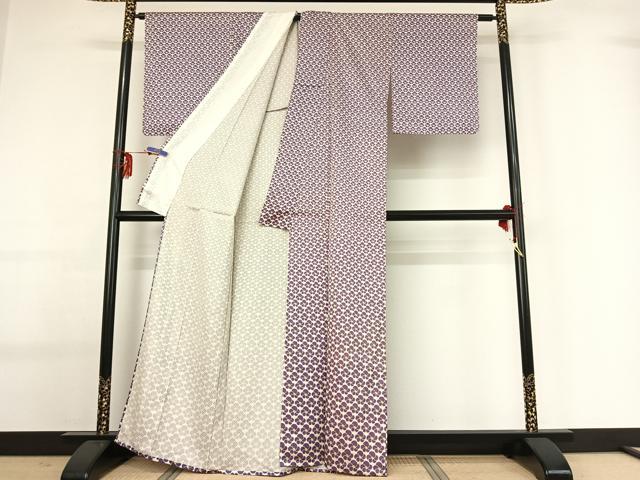平和屋着物▽上質な小紋 単衣 花尽くし文 正絹 逸品 AABG0246jh