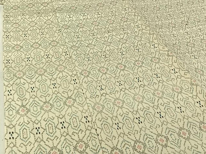 平和屋着物▽本塩沢　単衣　横段花文　正絹　逸品　AABG0247jh