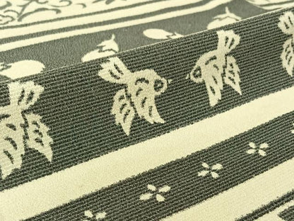 平和屋着物▽本塩沢 単衣 横段花鳥文 正絹 逸品 AABG0250jh
