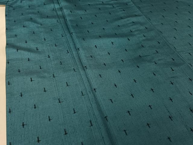 平和屋着物▽上質な紬 単衣 十字絣 正絹 逸品 AABG0255jh