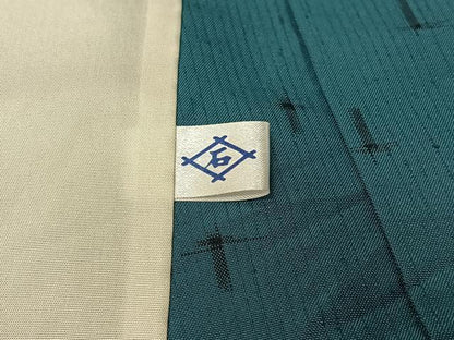 平和屋着物▽上質な紬 単衣 十字絣 正絹 逸品 AABG0255jh