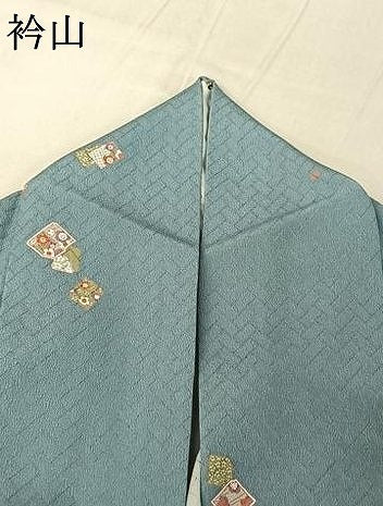 平和屋着物▽小紋　単衣　色紙花文　洗える着物　AABG0261jh