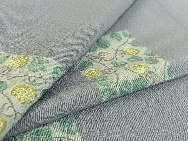 平和屋着物▽上質な小紋　単衣　色紙花文　正絹　逸品　AABG0264jh