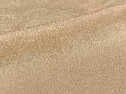 平和屋着物▽上質な色無地　単衣　草花地紋　正絹　逸品　AABG0265jh