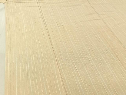 平和屋着物▽上質な小紋 単衣 縞 正絹 逸品 AABG0273jh