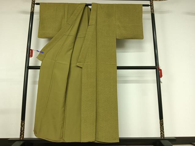 平和屋着物▽上質な小紋 単衣 紗綾形文 正絹 逸品 AABG0278jh