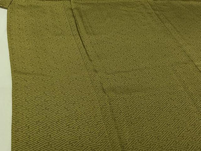 平和屋着物▽上質な小紋 単衣 紗綾形文 正絹 逸品 AABG0278jh