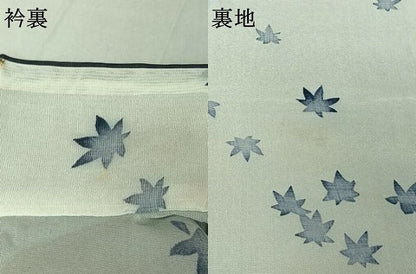平和屋着物▽上質な小紋 無双 紗袷 紗×紗 舞葉文 三越扱い 正絹 逸品 AABG0280jh