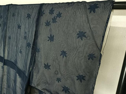 平和屋着物▽上質な小紋 無双 紗袷 紗×紗 舞葉文 三越扱い 正絹 逸品 AABG0280jh