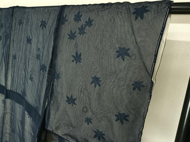 平和屋着物▽上質な小紋 無双 紗袷 紗×紗 舞葉文 三越扱い 正絹 逸品 AABG0280jh