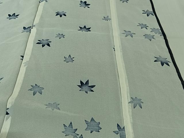 平和屋着物▽上質な小紋 無双 紗袷 紗×紗 舞葉文 三越扱い 正絹 逸品 AABG0280jh