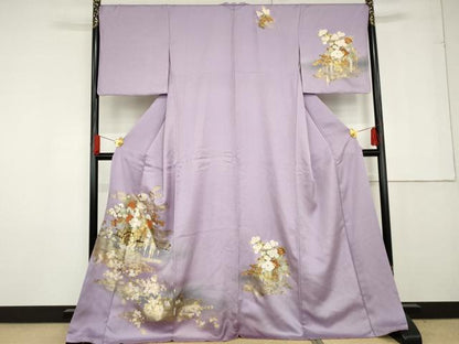 平和屋着物●訪問着 花車文 暈し染め 金彩 正絹 逸品 未使用 AABG0283cs