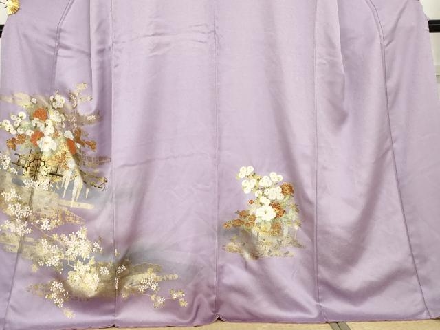 平和屋着物●訪問着 花車文 暈し染め 金彩 正絹 逸品 未使用 AABG0283cs