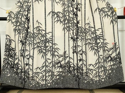 平和屋着物●伝統工芸士　水谷滉　訪問着　松竹梅文　正絹　逸品　AABG0288cs
