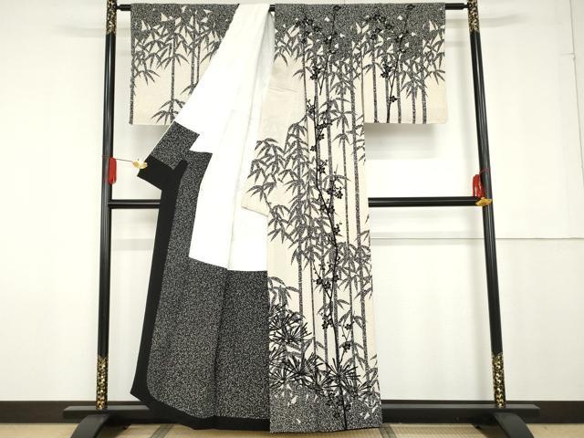 平和屋着物●伝統工芸士　水谷滉　訪問着　松竹梅文　正絹　逸品　AABG0288cs