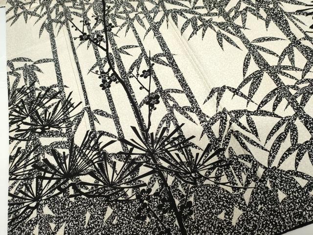 平和屋着物●伝統工芸士　水谷滉　訪問着　松竹梅文　正絹　逸品　AABG0288cs