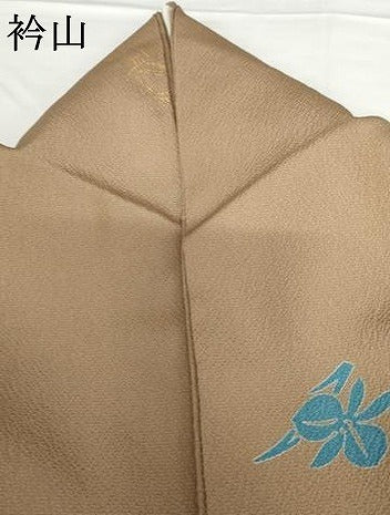 平和屋着物●上質な小紋　草花文　金彩　正絹　逸品　AABG0290cs