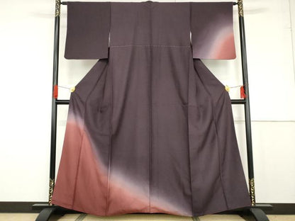 平和屋着物●訪問着　霞文　暈し染め　正絹　逸品　AABG0291cs