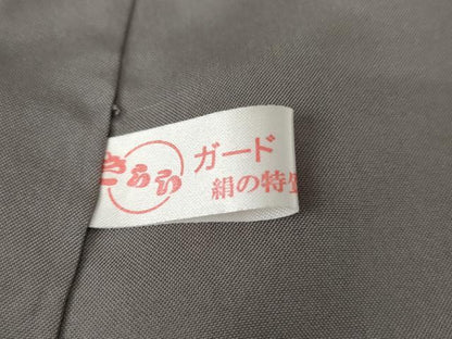 平和屋着物●訪問着 紬地 手描き 蔦の葉花文 正絹 逸品 AABG0294cs