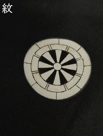 平和屋着物●男性　黒紋付　正絹　逸品　AABG0297cs