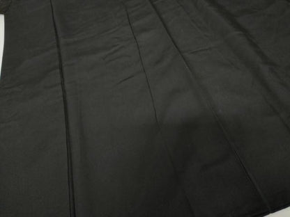 平和屋着物●男性　黒紋付　正絹　逸品　AABG0297cs